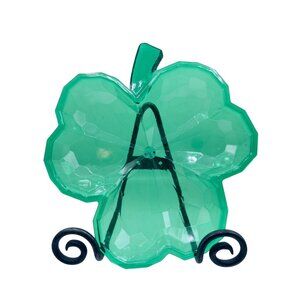 Green Shamrock Candy Dish Clover Serving Tray St Patrick's Day Holiday Decor